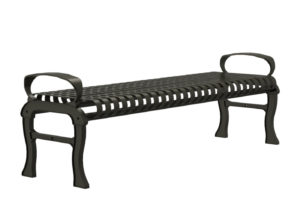 Black Bench without back on white background