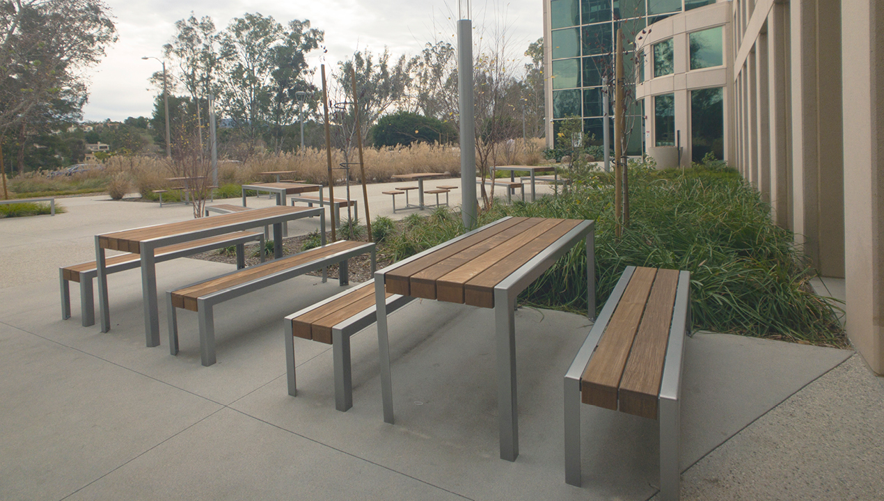 Tables and Benches on Concrete Area