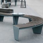Curved Bench with Partial Backs