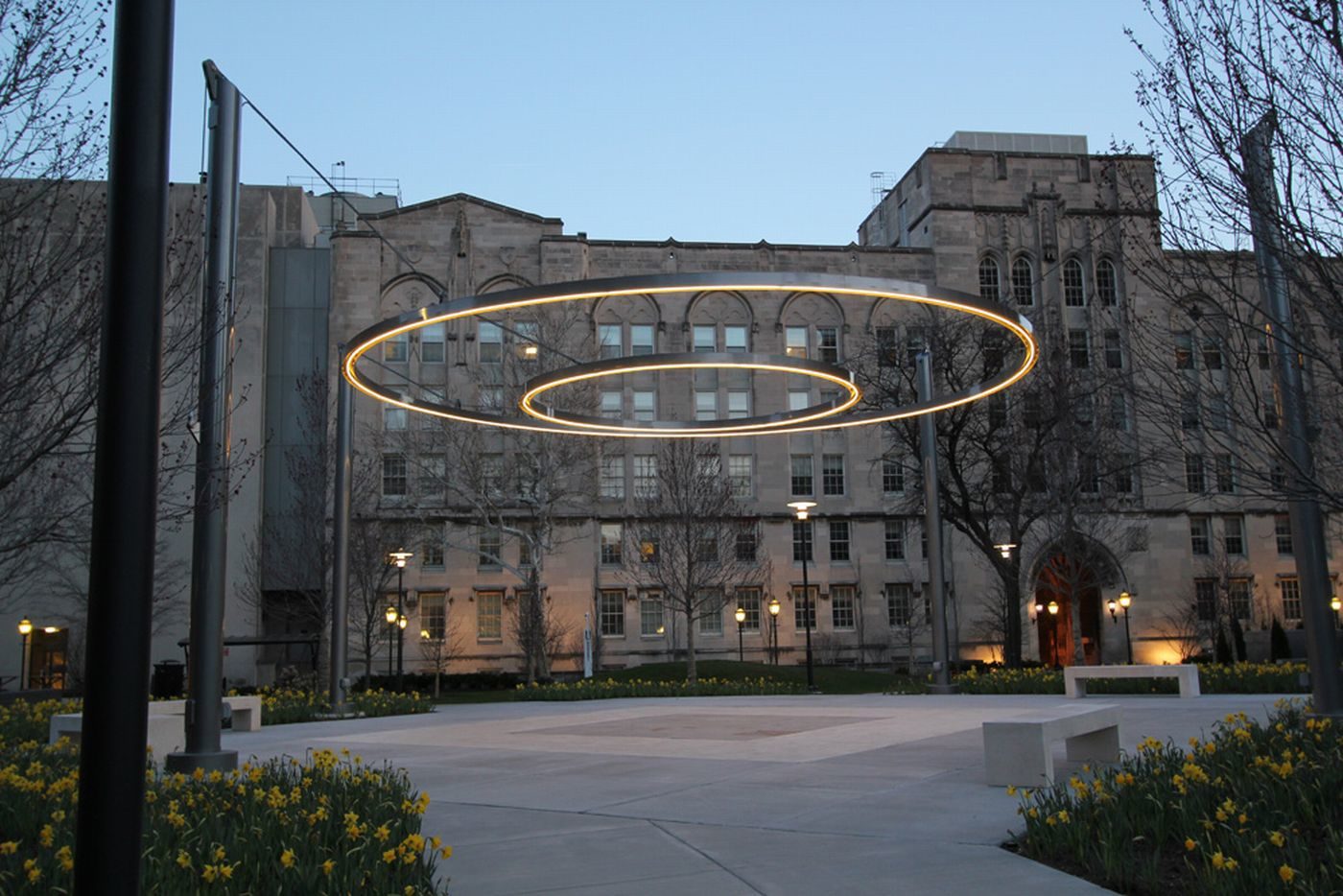 CUSTOM-Crerar-Quad-University-of-Chigaco-Lighting-04 Crerar Quad circle of light suspending in the sky