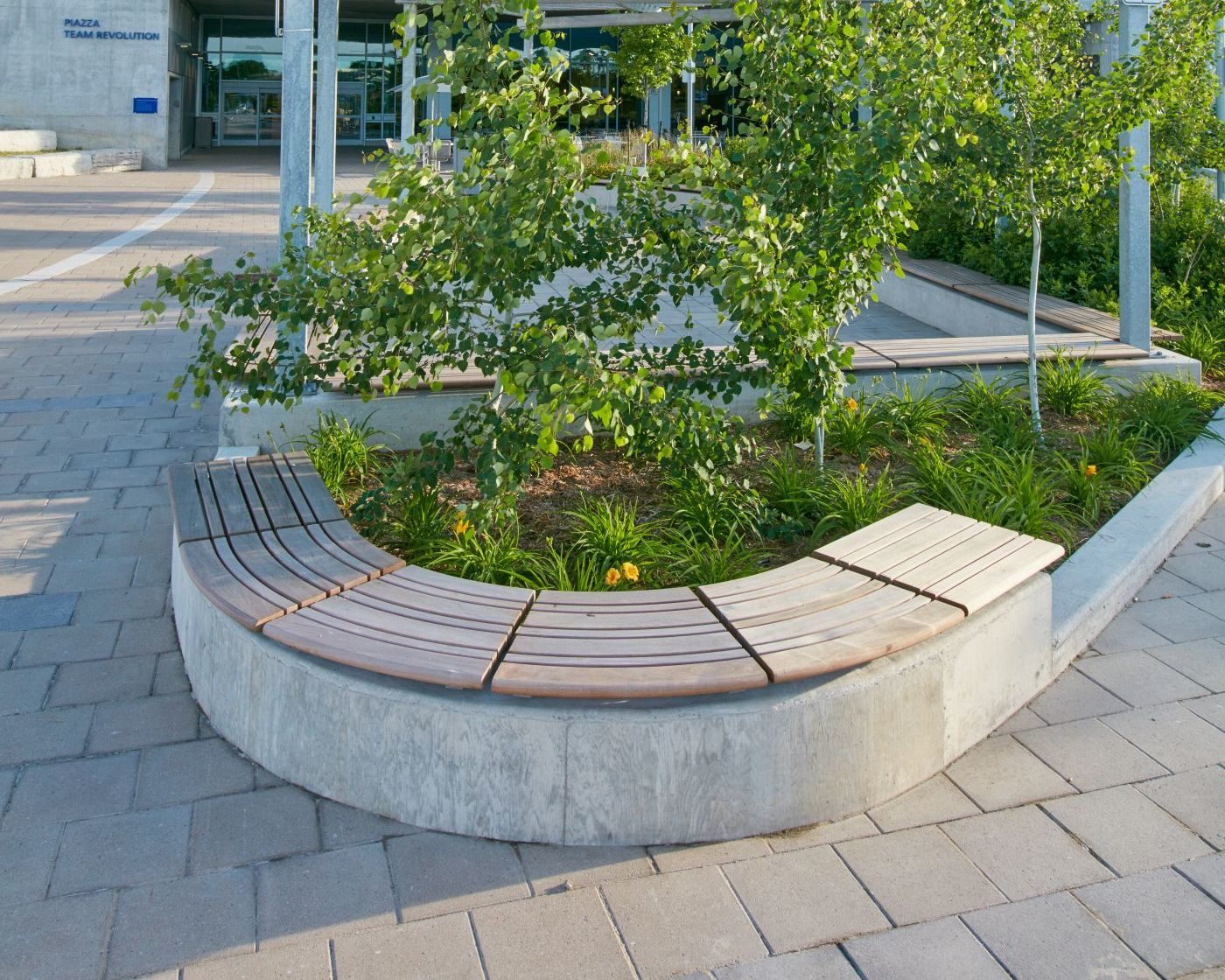 Curved Bench at Hospital