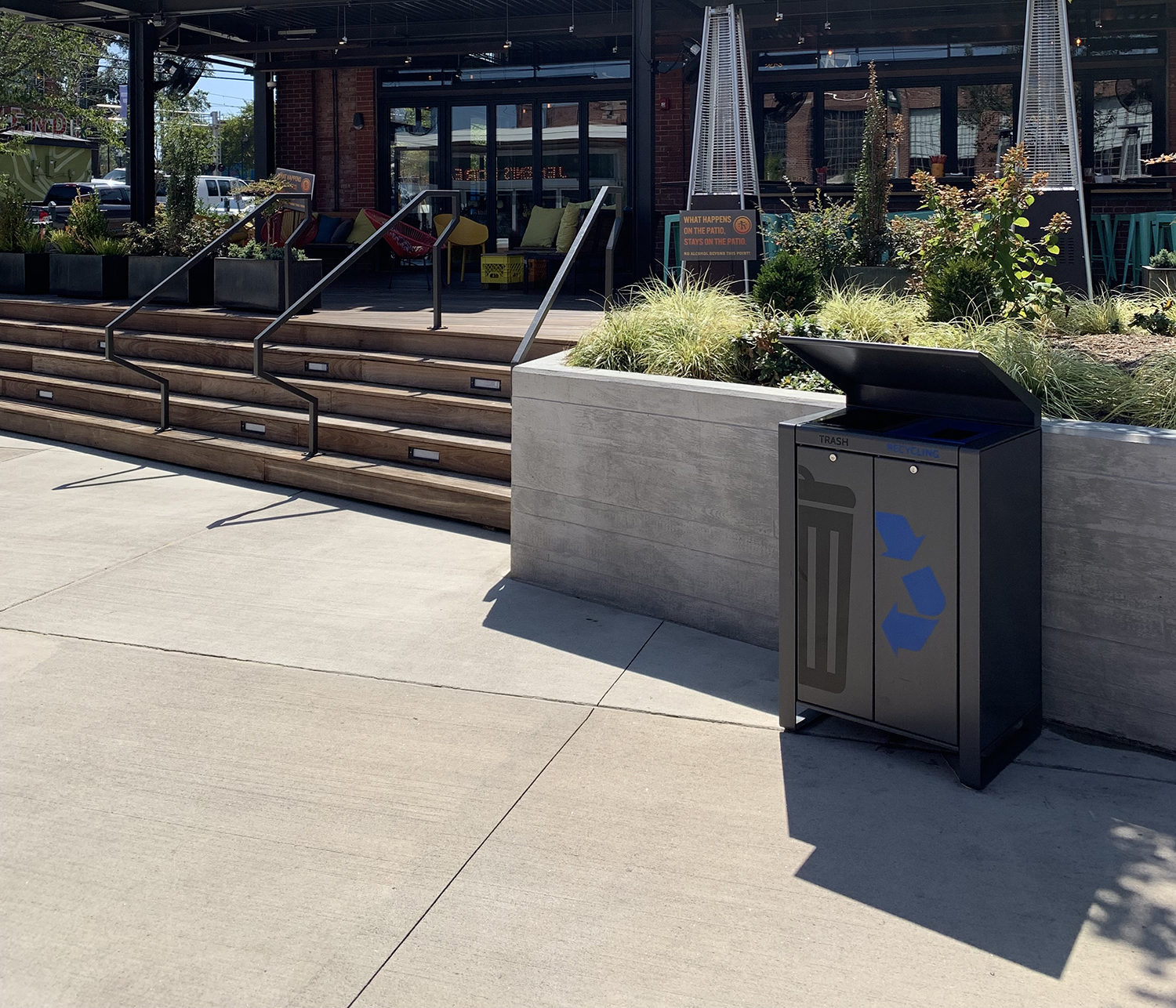 Lexicon Collection Trash/Recycling Lexicon Trash/Recycling container in front of restaurant