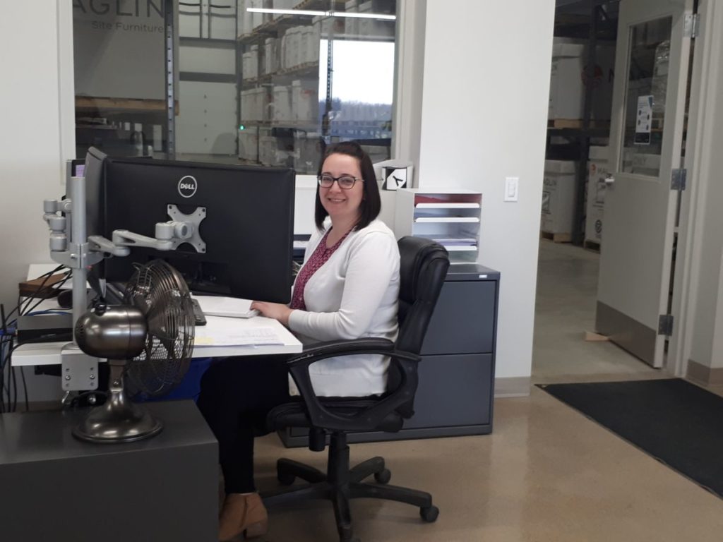 Erin at her Desk