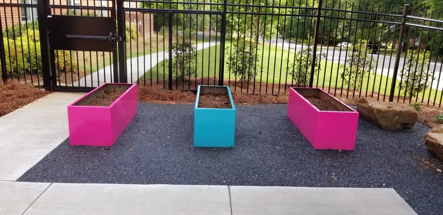1500 Series - 1500 Planters Pink and Turquoise Garden Planters