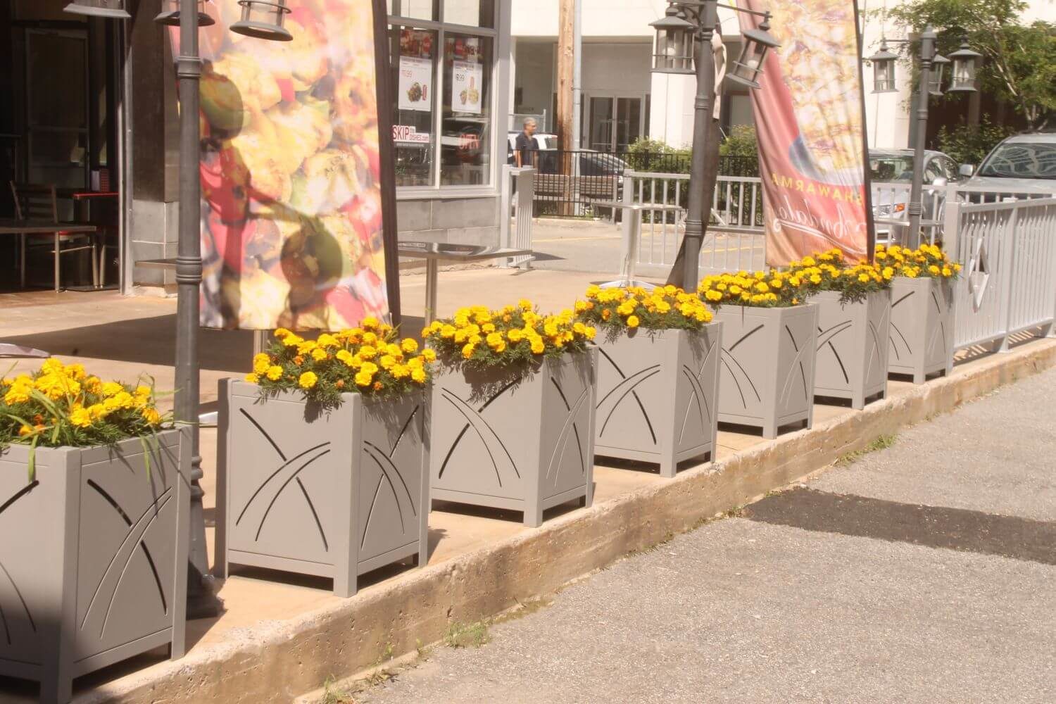 400 Series - 400 Planters 400 Series Planters with Yellow Flowers