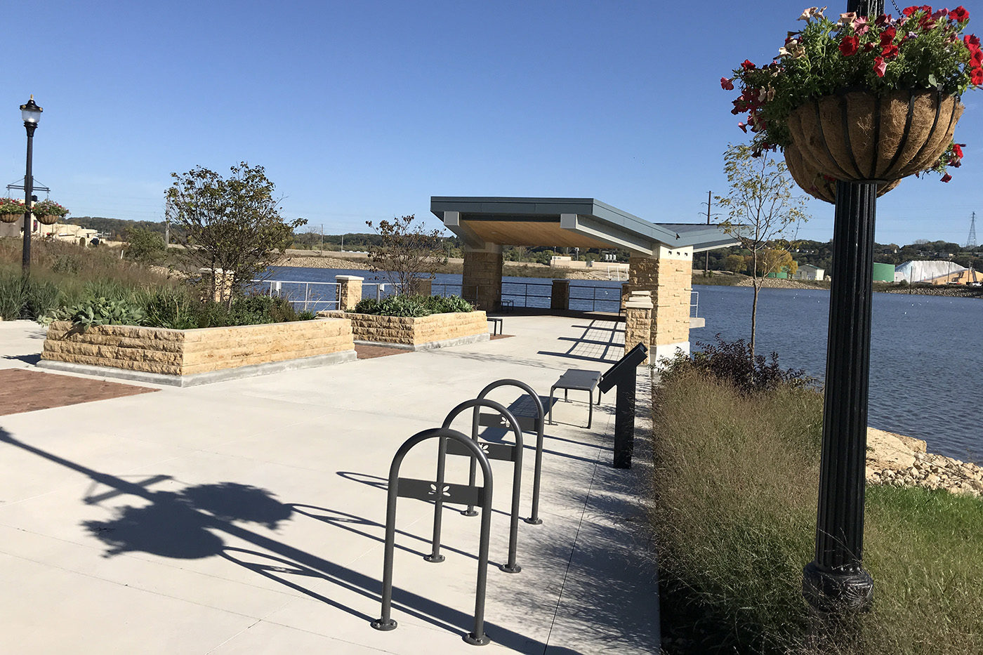 Custom Bike Racks at Bee Branch Creek