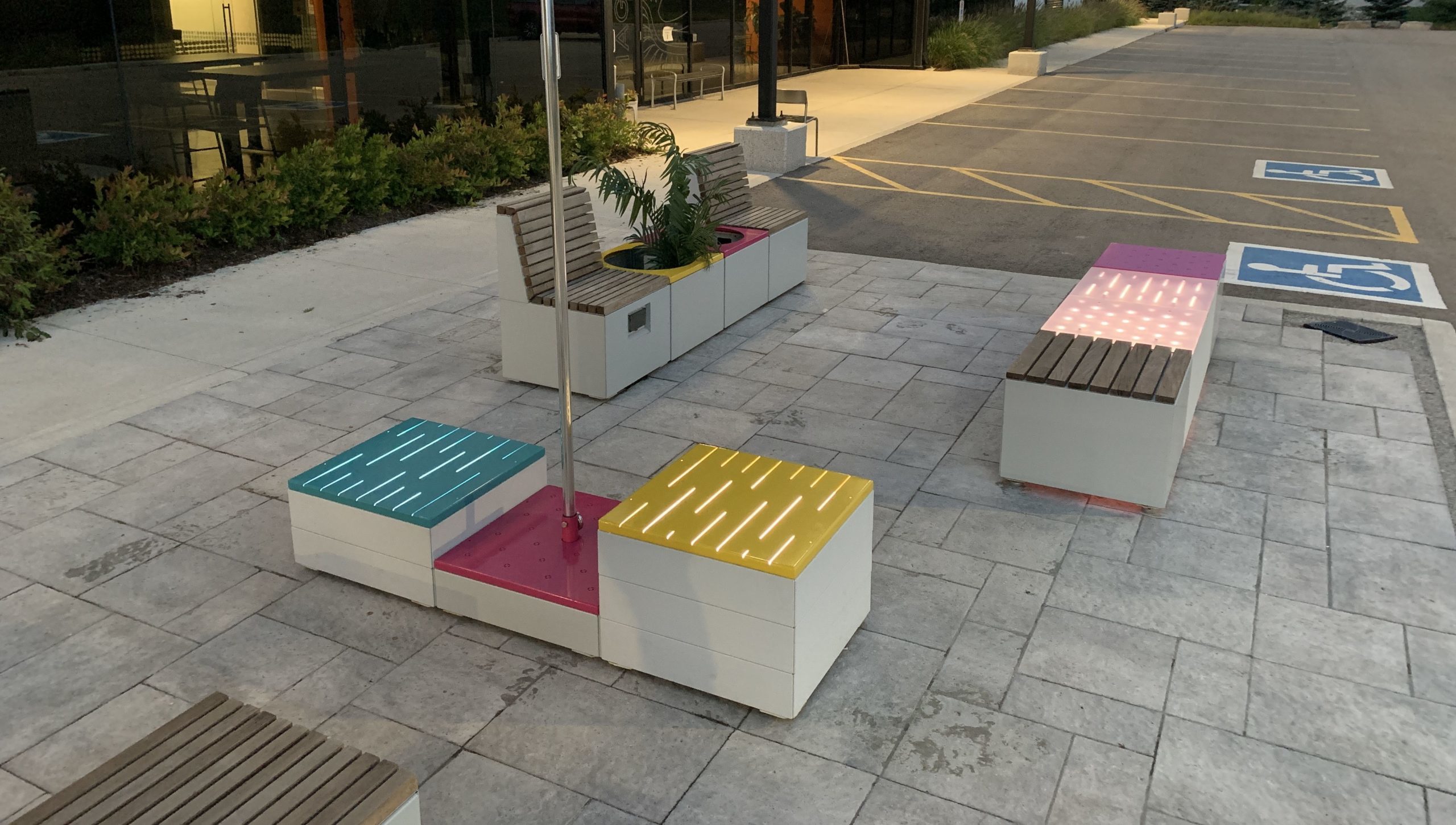 IMG_5588 EDIT Pixel blocks with lighting on patio at night