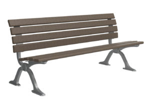 Dark Brown Backed Bench with Legs