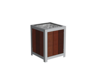 Small Wood And Grey Bin