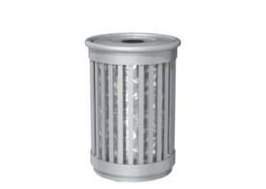 Trash Can with Vertical Slats