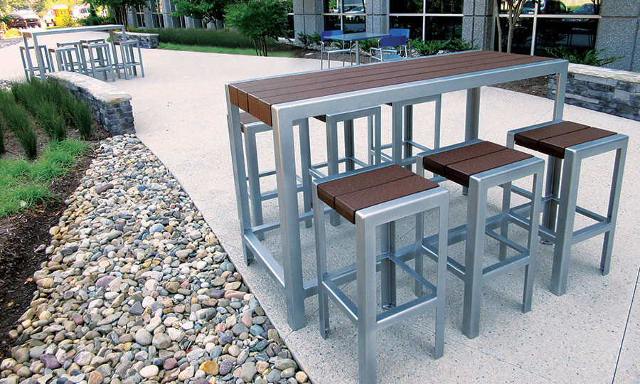 Maglin_1050_main_2 Bar Height Table and Small Individual benches