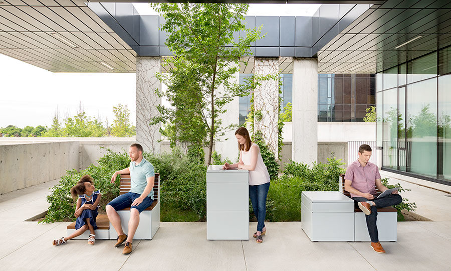 Individuals sitting on Pixel Collection