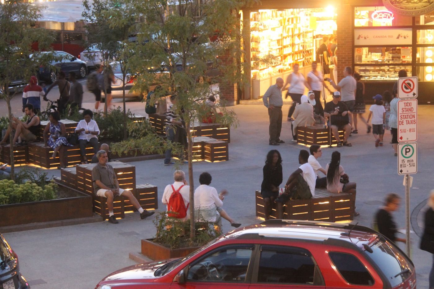 Pixel Seating at Night