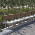 Multiple interconnected backed benches