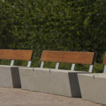 York Quay Concrete Benches with Wood Backrest in Toronto