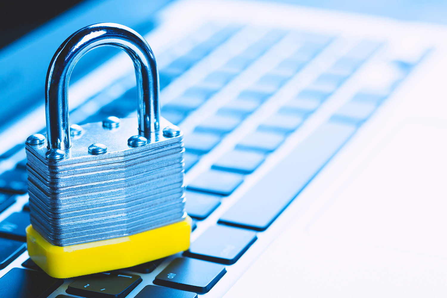 Padlock on keyboard