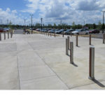 SC Bollards with Wood Trim at a Shopping Centre