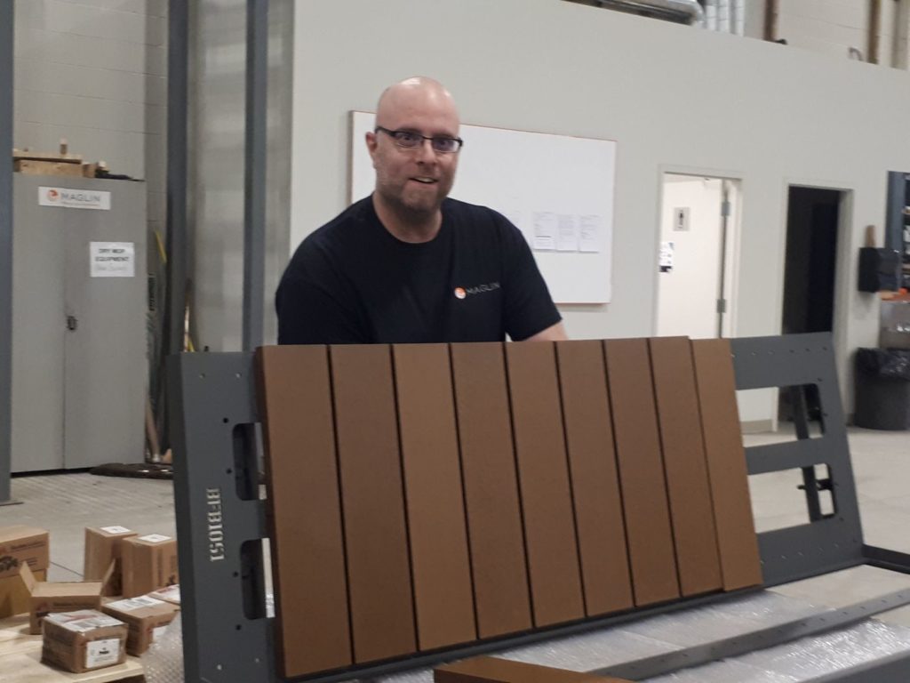 Steve assembling a bench