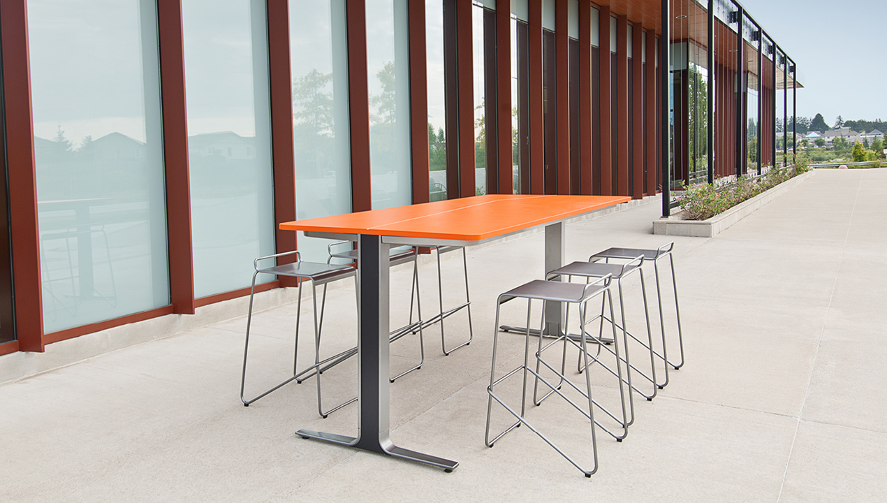 Orange Kontour Bar Height Table and Chairs