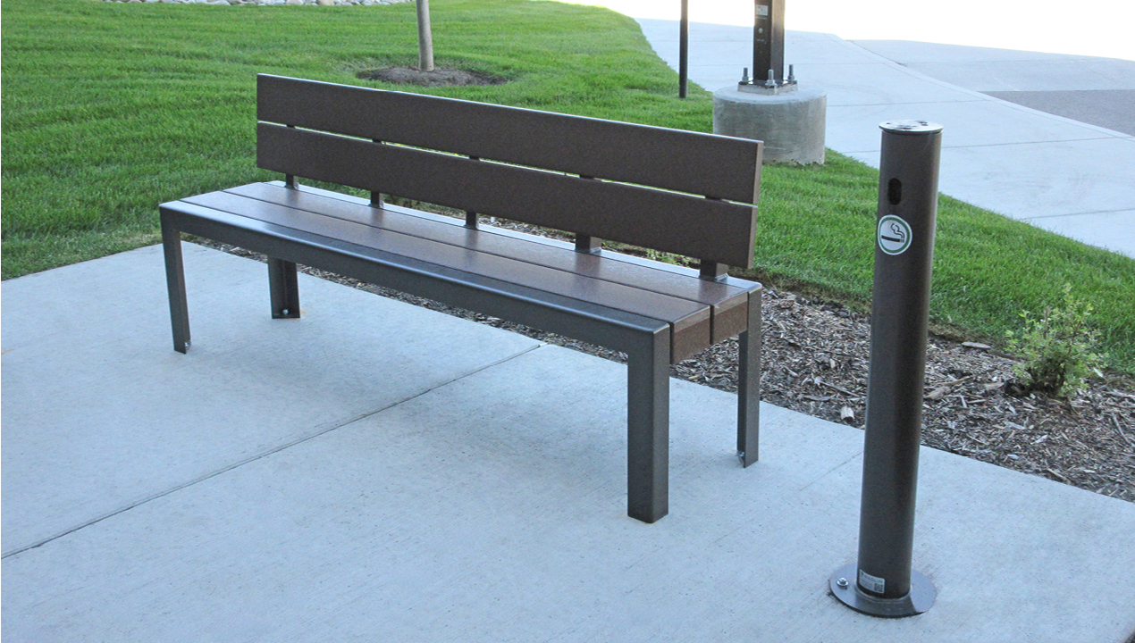 Bench and Ash Receptacle