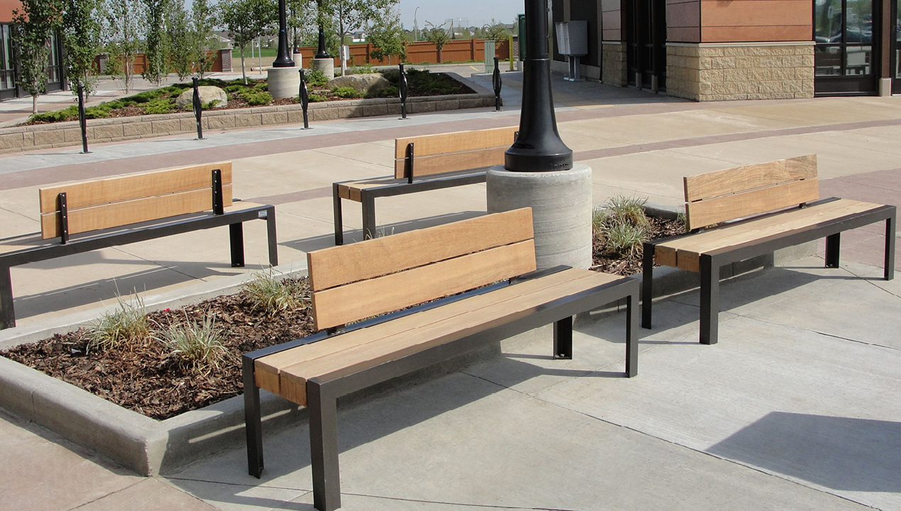 Backed Wood Benches