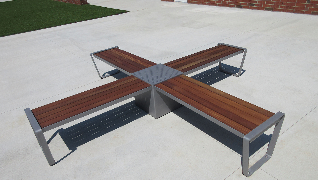 X shaped Lexicon benches with module in the center