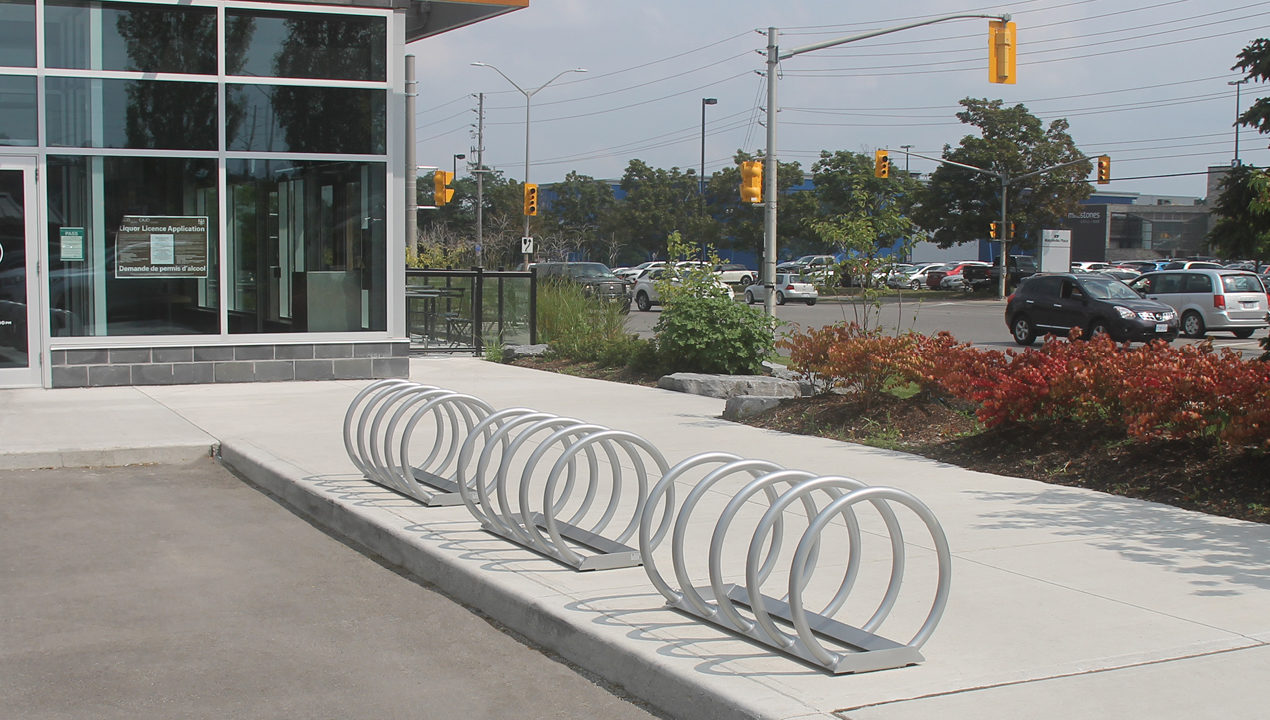 Looped Bike Racks near commercial area