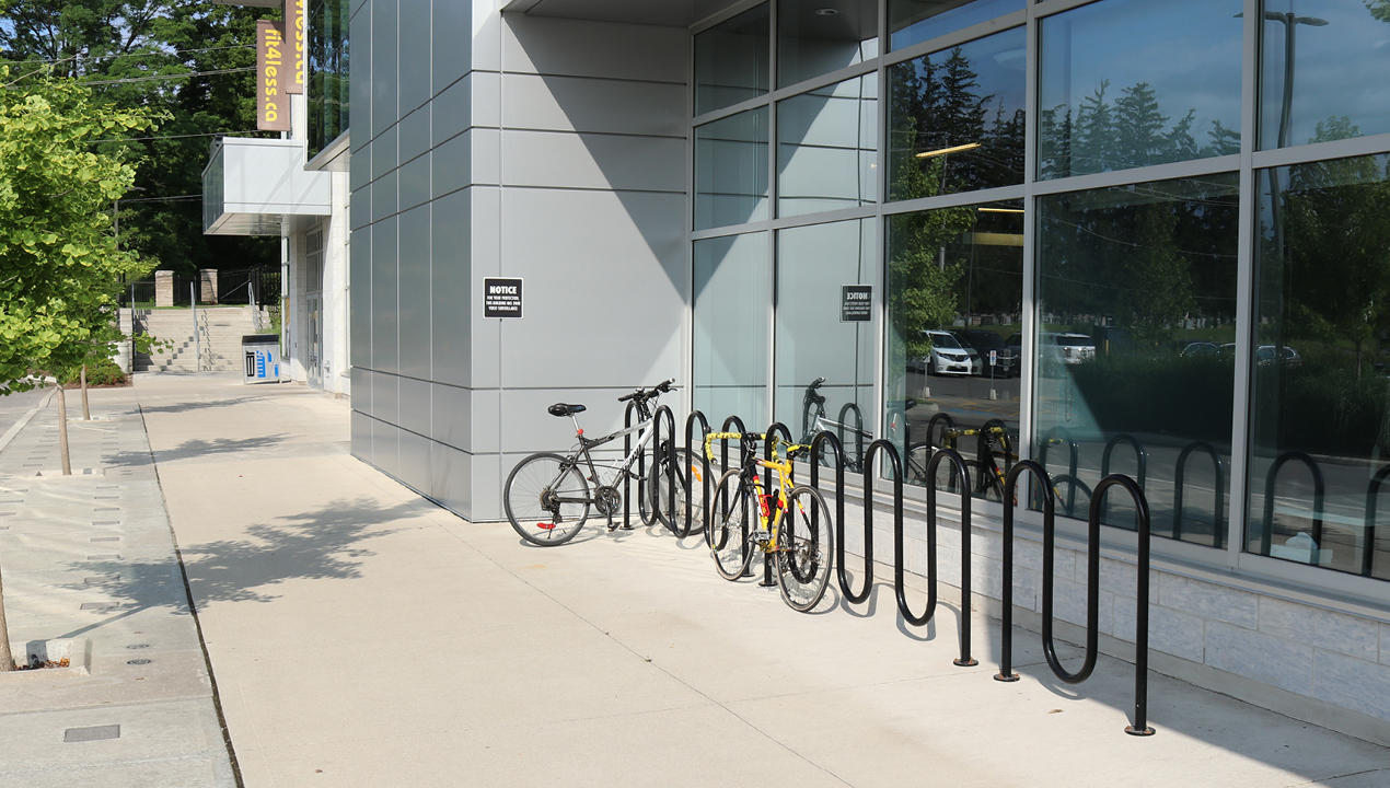 Bike Rack with two bikes and direct burial