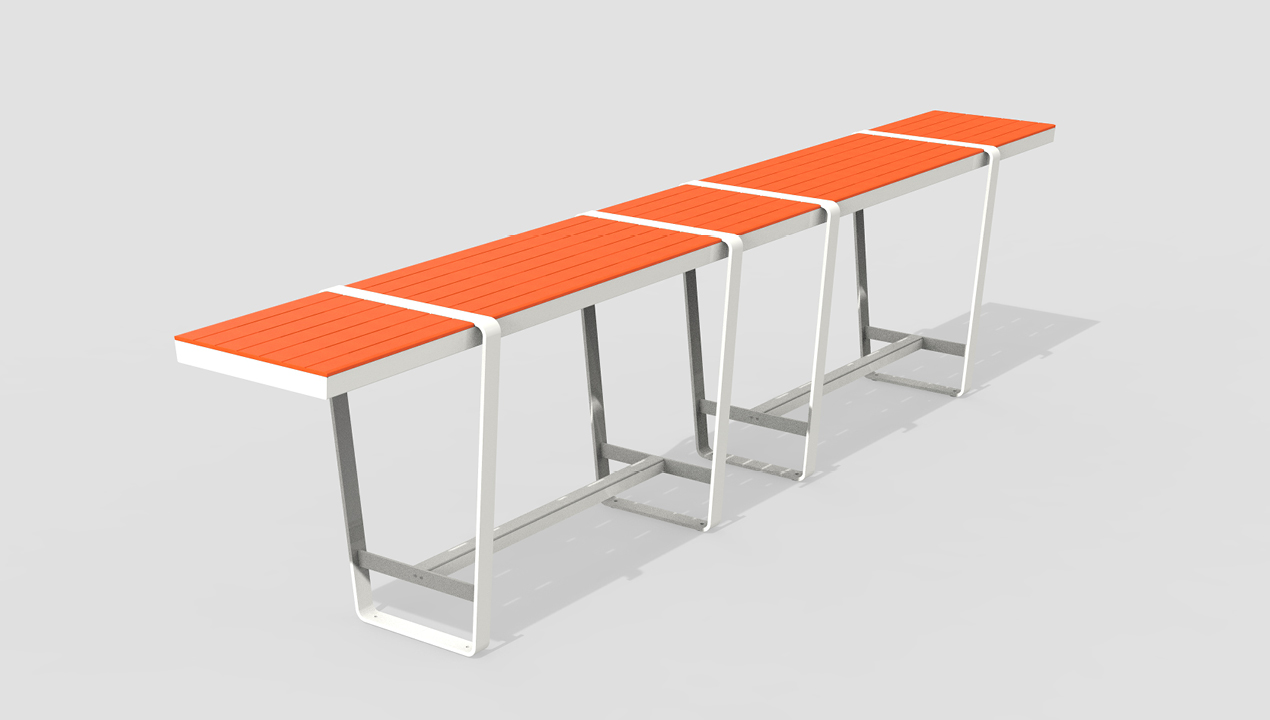 Long Bar Height Orange and White Table