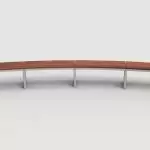 Ogden Layout OGM1900-00005: Arc, left to right slats, ipe wood, square legs