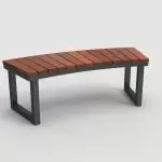 Ogden Layout OGM1900-00010: Arc, front to back slats, ipe wood, square legs