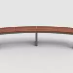 Ogden Layout OGM1900-00024: Arc, left to right slats, ipe wood, square legs