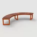 Ogden Layout OGM1900-00046: Arc, front to back slats, ipe wood, square legs