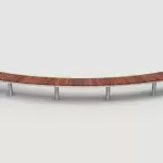 Ogden Layout OGM1900-00054: Arc, front to back slats, ipe wood, pedestal legs