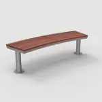 Ogden Layout OGM1900-00058: Arc, left to right slats, ipe wood, pedestal legs
