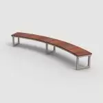 Ogden Layout OGM1900-00062: Arc, front to back slats, ipe wood, square legs