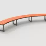 Ogden Layout OGM1900-00137: Arc, front to back slats, hdpe, square legs