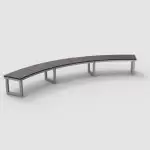 Ogden Layout OGM1900-00139: Arc, left to right slats, hdpe, square legs