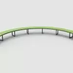 Ogden Layout OGM1900-00140: Arc, left to right slats, hdpe, square legs