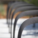 Closeup of bike racks