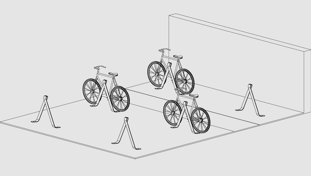 3100 Series - Bike Rack placement with bicycles
