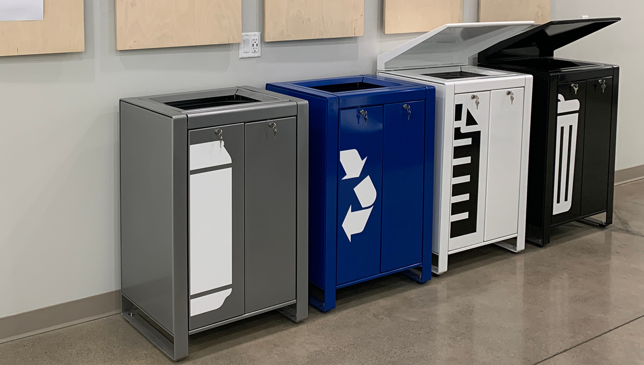 Single Stream Lexicon Trash & Recycling Containers
