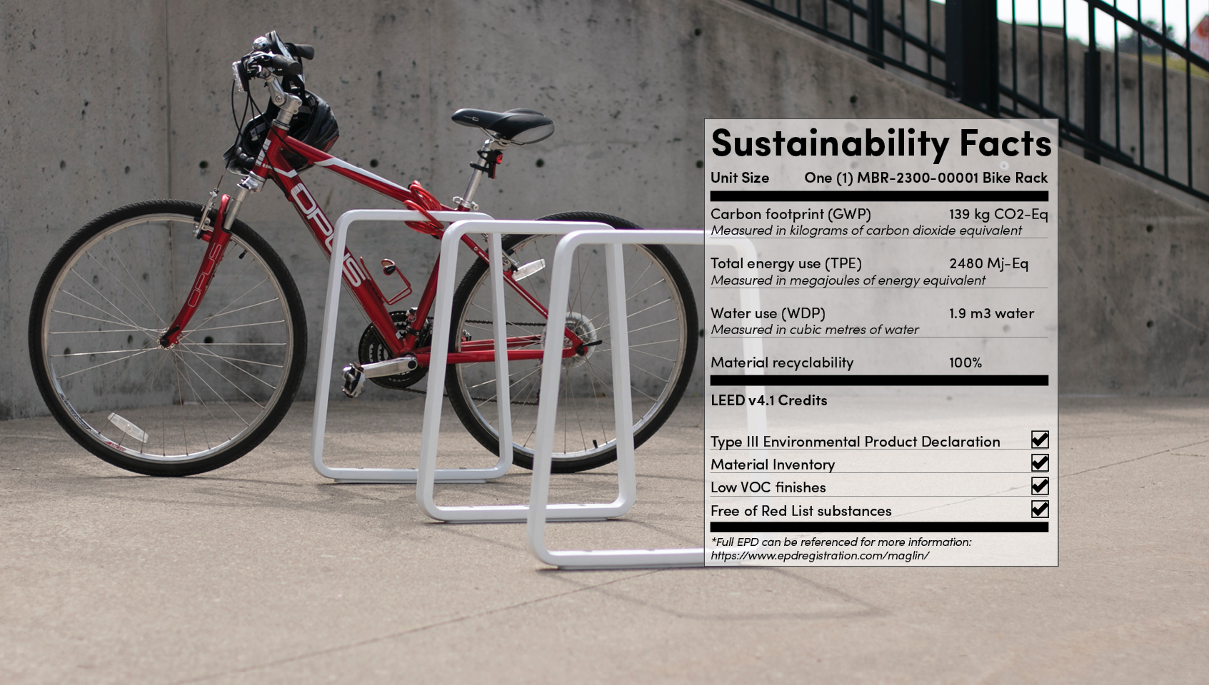 Iconic Bike Racks with EPD Sustainability Label