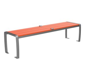 MBE-0970-00072: 970 Backless Bench, OP HDPE Orange, Skate Deterrents