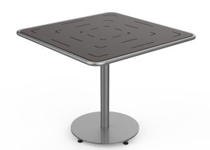 MTB-1700-00526: Square Foro Table, 36in W, OP HDPE Brown, P2, Freestanding