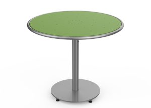MTB-1700-00618: Round Foro Table, 36in D, OP HDPE Green, P1, Freestanding