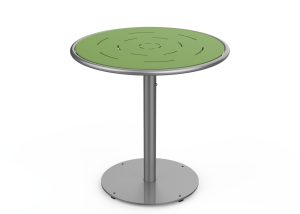 MTB-1700-00633: Round Foro Table, 30in D, OP HDPE Green, P2, Surface Mount