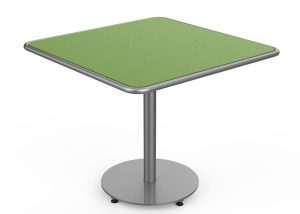 MTB-1700-00642: Square Foro Table, 36in W, OP HDPE Green, P1, Freestanding