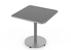 MTB-1700-00769: Square Foro Table, 30in D, OP HDPE Grey, P1, Freestanding