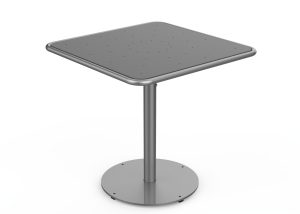 MTB-1700-00773: Square Foro Table, 30in D, OP HDPE Grey, P1, Surface Mount